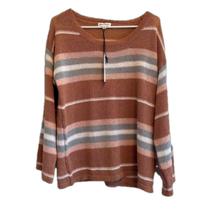 Women's Newbury Kuxton Striped Sweater - Size M - Brown/Pink